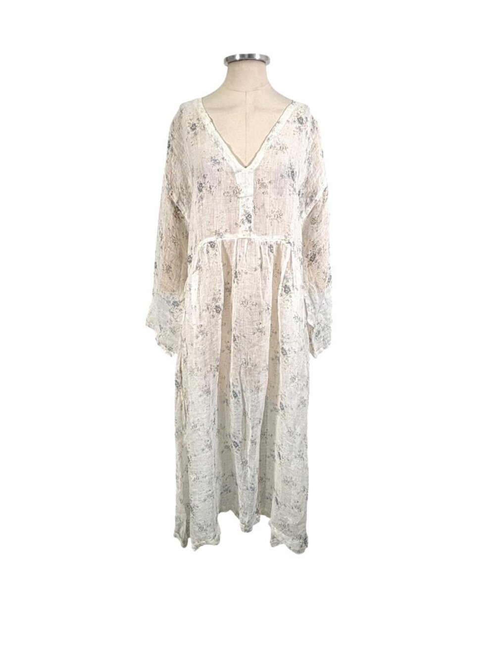 Namsar Linen Gauze Drop Waist Midi Dress Size L/XL